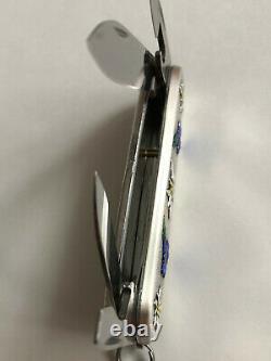 Victorinox COLORED FLOWERS Carved Stainless Steel Swiss Army Knife Spartan NEW