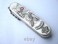 Victorinox Carved Stainless Steel Spartan Swiss Army Knife Alp Horn