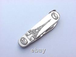 Victorinox Carved Stainless Steel Spartan Swiss Army Knife Eiffel Tower