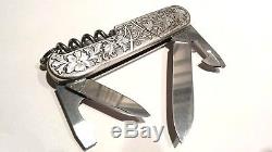 Victorinox Carved Stainless Steel Spartan Swiss Army Knife- Lion of Lucerne -New