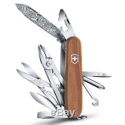 Victorinox Classic Deluxe Tinker Damast Ltd Edition Swiss Army Knife Walnut Wood