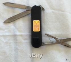 Victorinox Classic Gold Lingot With Hologram Swiss Army Knife. NOS. Extreme Rare