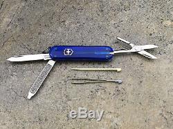 Victorinox Classic SD Swiss Army Knife 54212 Sapphire Trans 58MM 7 Implements