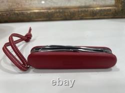Victorinox Coach Climber Swiss Army Knife with red leather handle