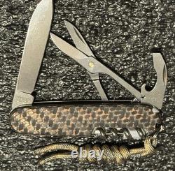 Victorinox Compact Custom Carbon Waves Copper Carbon Fiber Scale 91mm Swiss Army