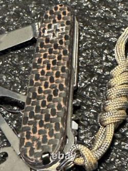 Victorinox Compact Custom Carbon Waves Copper Carbon Fiber Scale 91mm Swiss Army