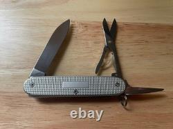 Victorinox Custom Silver Alox 93mm Swiss Army Knife Modded withBrass Liner