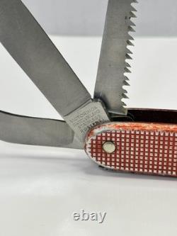 Victorinox ELINOX Old Cross Farmer 93mm Alox Red Swiss Army Knife- Wood Saw, ym1