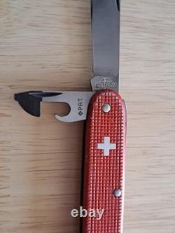 Victorinox Elinox Red Alox Model 1961 Soldier Swiss Army Knife Old Cross 93mm