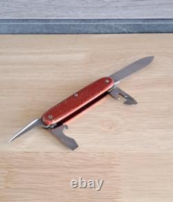 Victorinox Elinox Red Alox Model 1961 Soldier Swiss Army Knife Old Cross 93mm