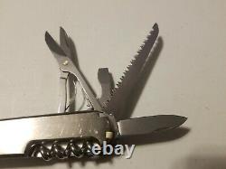 Victorinox Huntsman Stainless Steel Swiss Army Knife USED