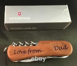 Victorinox Huntsman Swiss Army Knife Walnut Wood Personalised