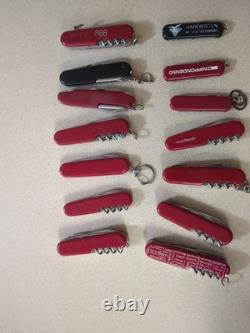 Victorinox Huntsman Swiss Army Pocket Knives Lot Of 14 With Extras