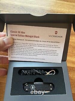 Victorinox Limited Edition Classic SD Swiss Army Knife Midnight Black Alox Rare