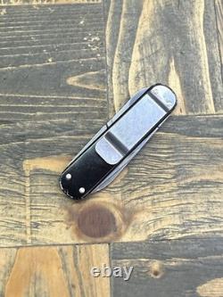 Victorinox Money Clip Black SUPREME Vintage Folding Swiss Army Knife Used Green