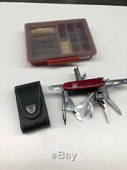 Victorinox Original Swiss Army Knife With Leather Case And Small Parts Box