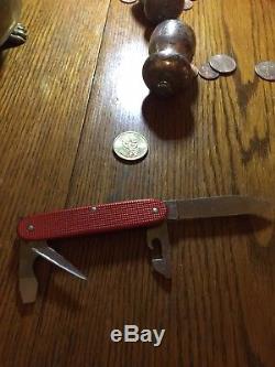 Victorinox Pioneer Swiss Army Knife, Red Alox Handles, Old Cross Multitool