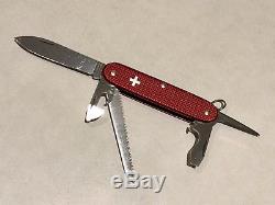 Victorinox Red Alox Farmer Swiss Army Knife Old Cross Brass Liners Vintage
