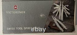 Victorinox SWISS TOOL SPIRIT PLUS Multi-Tool Stainless Steel Leather Case NEW IB