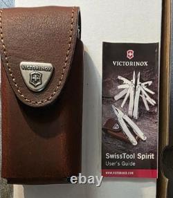 Victorinox SWISS TOOL SPIRIT PLUS Multi-Tool Stainless Steel Leather Case NEW IB