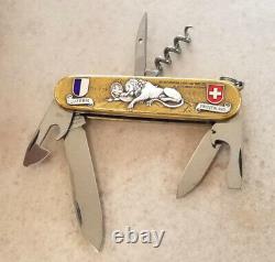 Victorinox Spartan Swiss Army Knife, Carved Stainless Steel, Lion of Lucerne NEW