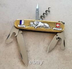 Victorinox Spartan Swiss Army Knife, Carved Stainless Steel, Lion of Lucerne NEW