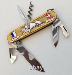 Victorinox Spartan Swiss Army Knife, Carved Stainless Steel, Lion of Lucerne NEW