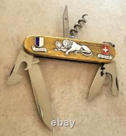 Victorinox Spartan Swiss Army Knife, Carved Stainless Steel, Lion of Lucerne NEW