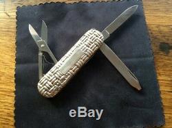 Victorinox Sterling Silver Swiss army knife. Rare Basketweave pattern