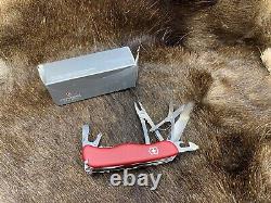Victorinox Swiss Army 53761 Workchamp With Red Handle Knife Mint In Box