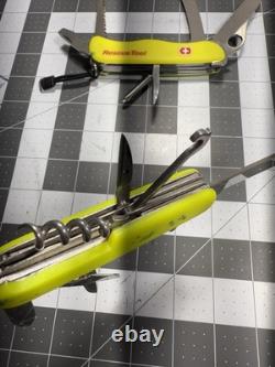 Victorinox Swiss Army Folding Pocket Knife Stay Glow Rescue & Climber LOT OF 2
