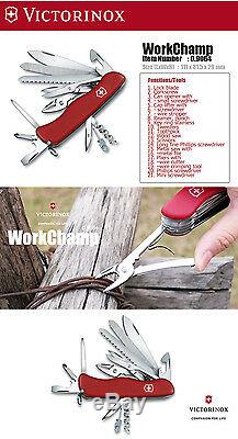 Victorinox Swiss Army Knife 111mm Red WorkChamp 21 functions Tools 0.8564
