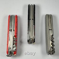 Victorinox Swiss Army Knife 3 Knife Lot Huntsman Hiker Spartan Custom Scales