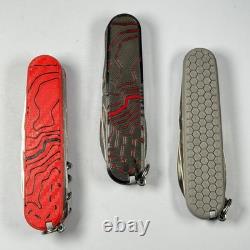 Victorinox Swiss Army Knife 3 Knife Lot Huntsman Hiker Spartan Custom Scales