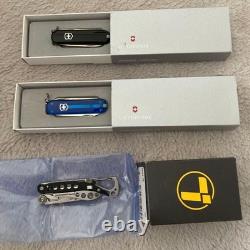 Victorinox Swiss Army Knife Black Blue 2-Color Set with Box and Manual