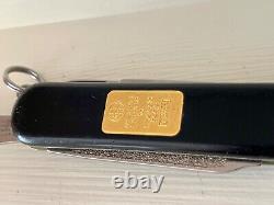 Victorinox Swiss Army Knife Black With 24k 1 Gram Gold Ingot