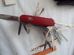 Victorinox Swiss Army Knife Black case red SwissChamp Survival Kit Very Clean