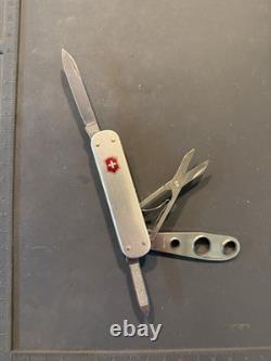 Victorinox Swiss Army Knife Cigar Cutter Punch 74mm Silver Used Rare