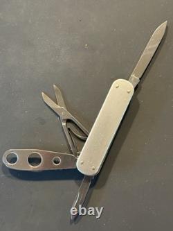 Victorinox Swiss Army Knife Cigar Cutter Punch 74mm Silver Used Rare