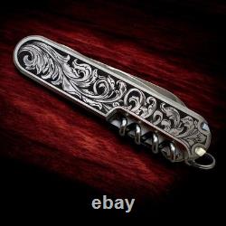 Victorinox Swiss Army Knife Companion Model with Engraved Titanium Scales