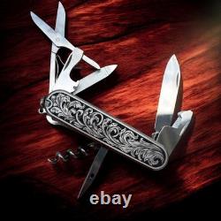 Victorinox Swiss Army Knife Companion Model with Engraved Titanium Scales