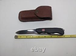 Victorinox Swiss Army Knife Fireman 54867 US Mod NEW BLACK with Leather Sheath
