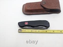 Victorinox Swiss Army Knife Fireman 54867 US Mod NEW BLACK with Leather Sheath