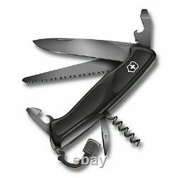 Victorinox Swiss Army Knife Ranger Grip 55 Onyx Black Collection -New In Box