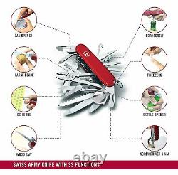Victorinox Swiss Army Knife Red Multitool 33 Functions Scissor Screwdriver 91 MM