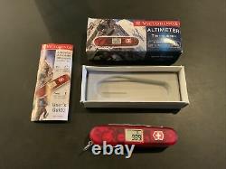 Victorinox Swiss Army Knife Ruby Red Altimeter Plus New in Box Engraved