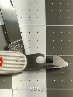 Victorinox Swiss Army Knife Silver Alox Cadet Old Cross 84mm Ribbed 1588