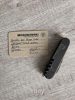 Victorinox Swiss Army Knife Spartan PS Black 91mm with custom brass scales