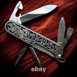 Victorinox Swiss Army Knife Tinker Model with Engraved Titanium Scales