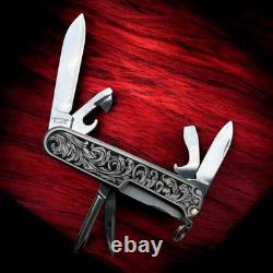 Victorinox Swiss Army Knife Tinker Plus Model with Engraved Titanium Scales